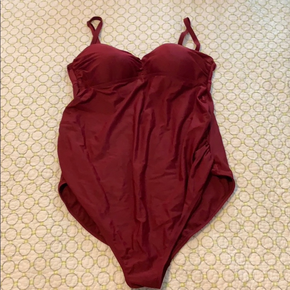 Maternity one-piece swimsuit.